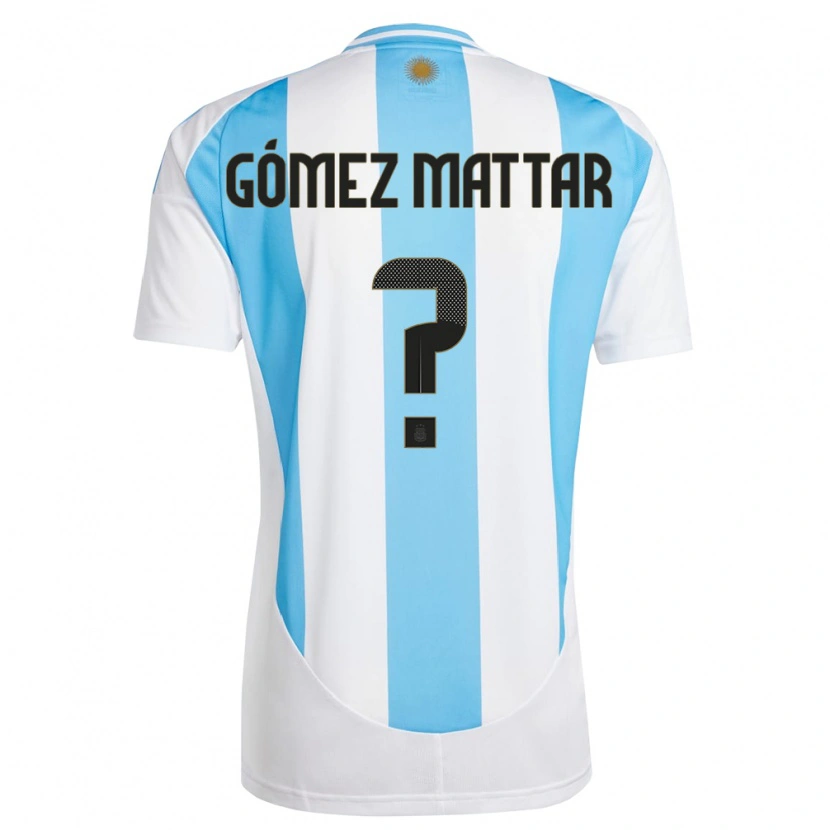Danxen Børn Argentina Jerónimo Gómez Mattar #0 Hvid Blå Hjemmebane Spillertrøjer 24-26 Trøje T-Shirt
