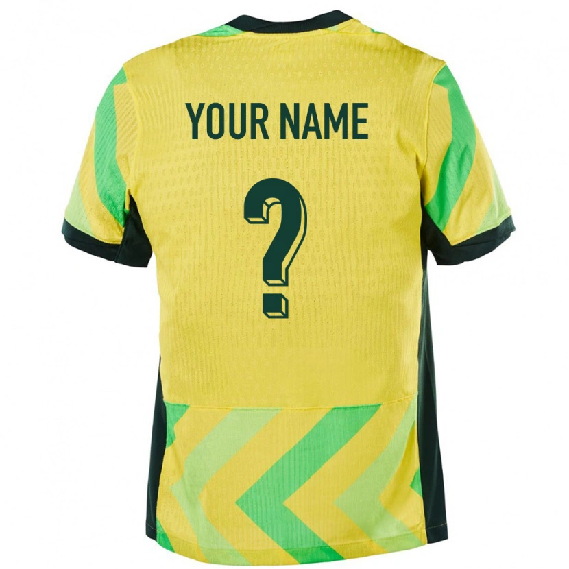 Danxen Børn Australien Dit Navn #0 Gylden Hjemmebane Spillertrøjer 24-26 Trøje T-Shirt