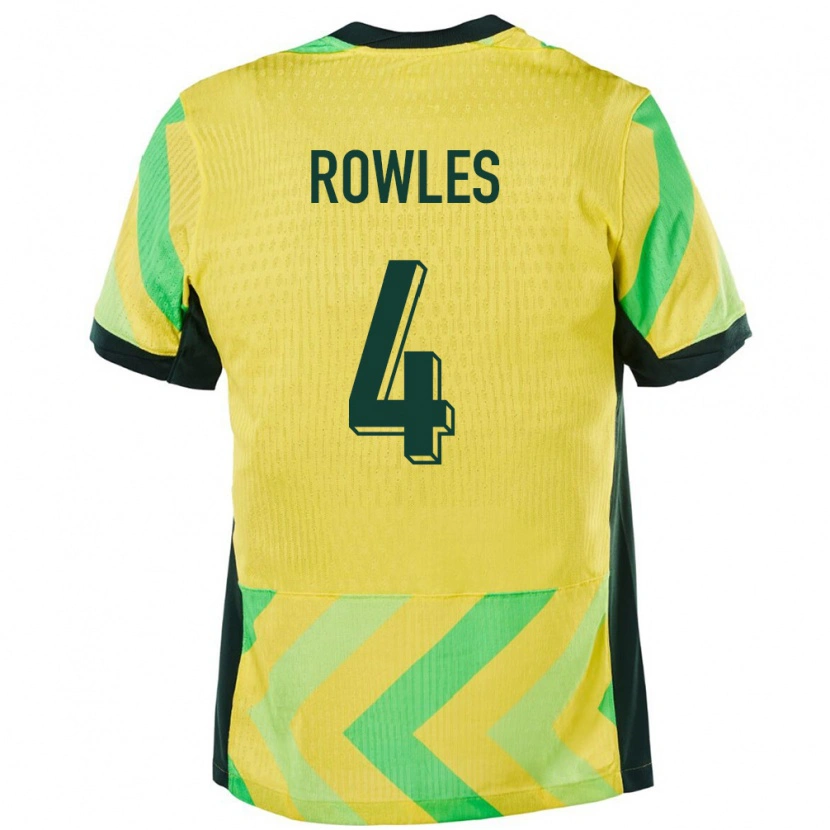 Danxen Børn Australien Kye Rowles #4 Gylden Hjemmebane Spillertrøjer 24-26 Trøje T-Shirt