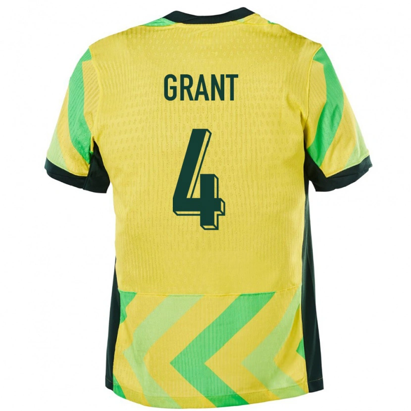 Danxen Børn Australien Rhyan Grant #4 Gylden Hjemmebane Spillertrøjer 24-26 Trøje T-Shirt