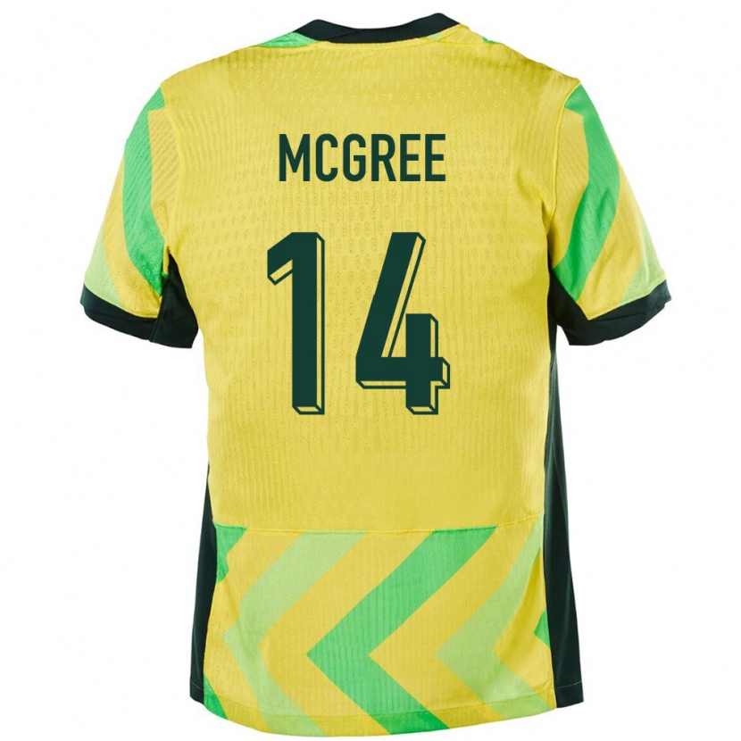 Danxen Børn Australien Riley Mcgree #14 Gylden Hjemmebane Spillertrøjer 24-26 Trøje T-Shirt