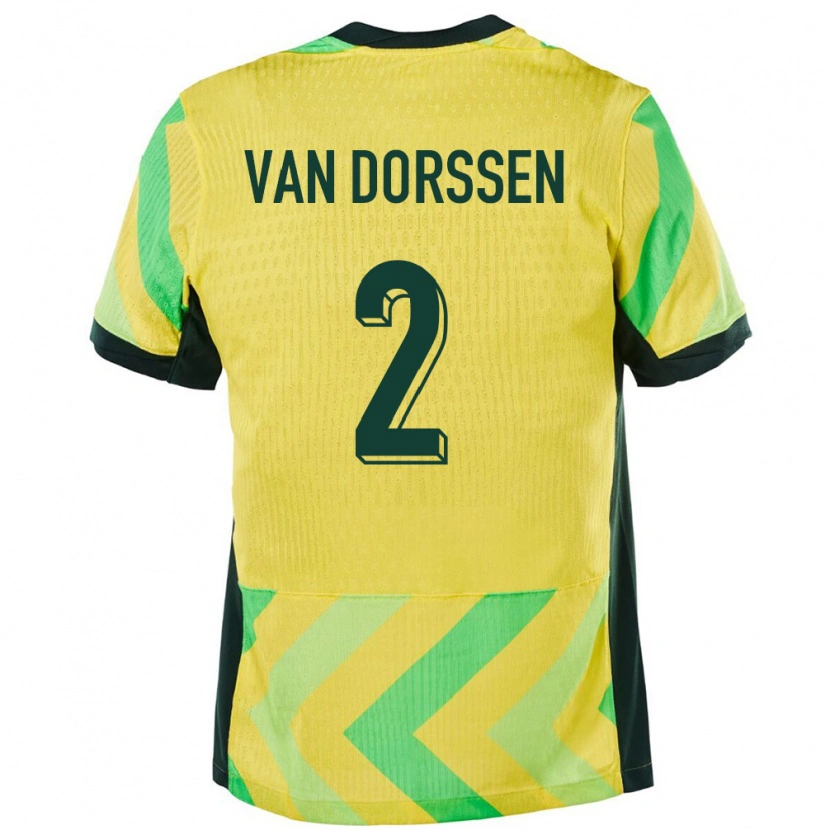 Danxen Børn Australien Ben Van Dorssen #2 Gylden Hjemmebane Spillertrøjer 24-26 Trøje T-Shirt