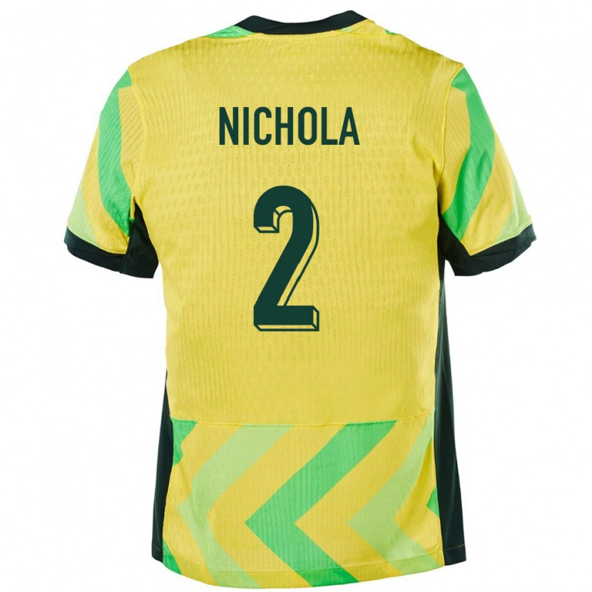 Danxen Børn Australien Malual Nichola #2 Gylden Hjemmebane Spillertrøjer 24-26 Trøje T-Shirt