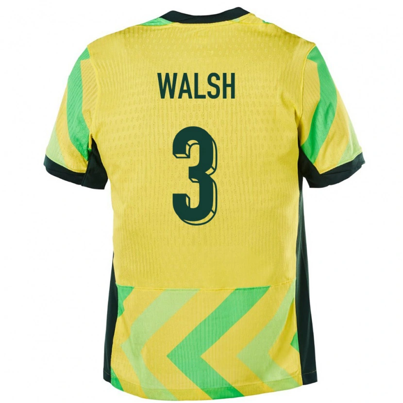 Danxen Børn Australien Daniel Walsh #3 Gylden Hjemmebane Spillertrøjer 24-26 Trøje T-Shirt