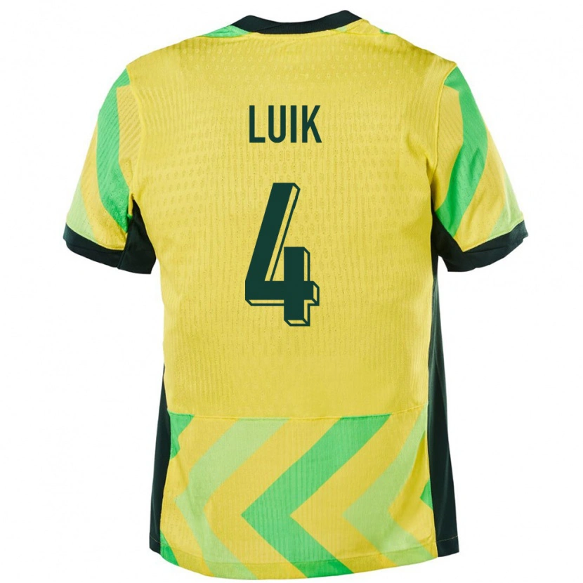 Danxen Børn Australien Aivi Luik #4 Gylden Hjemmebane Spillertrøjer 24-26 Trøje T-Shirt