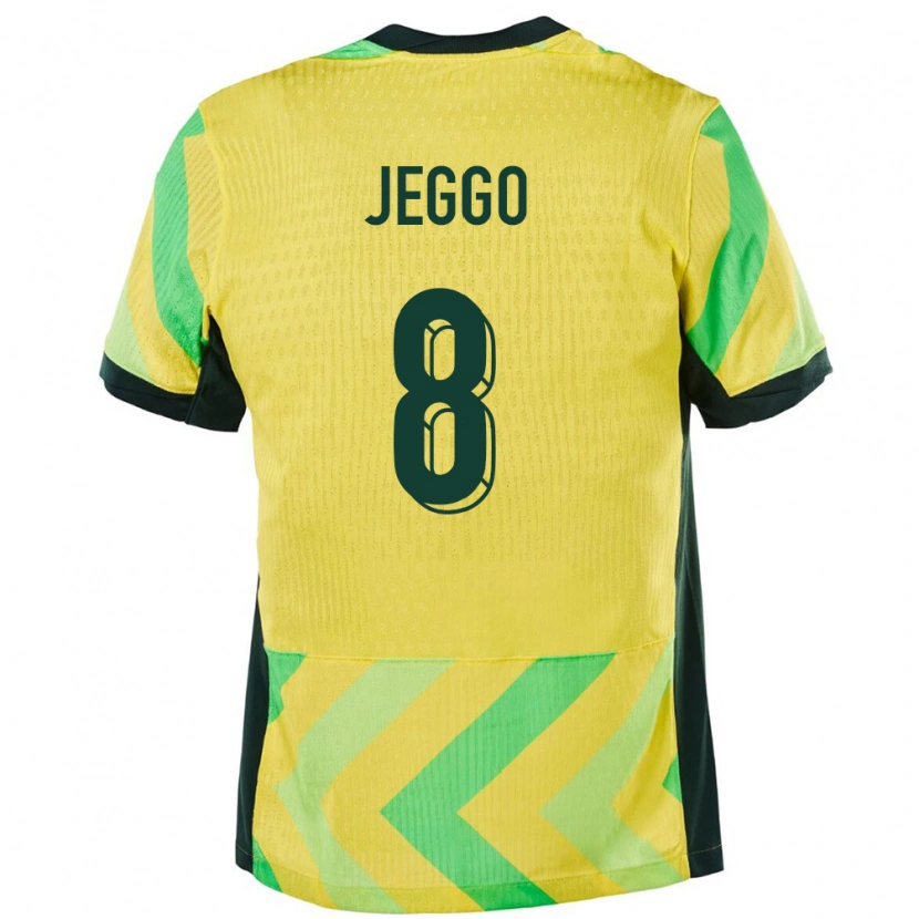 Danxen Børn Australien James Jeggo #8 Gylden Hjemmebane Spillertrøjer 24-26 Trøje T-Shirt