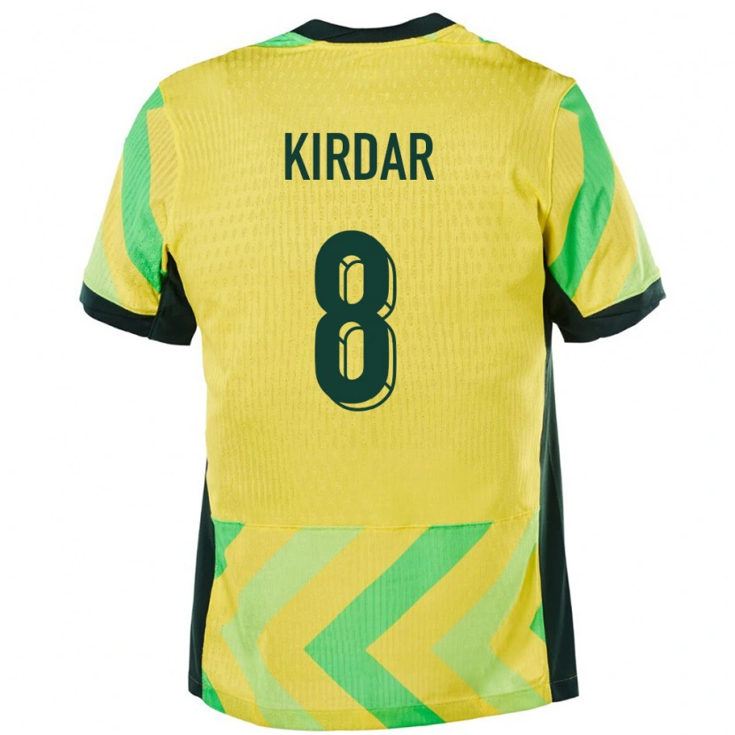 Danxen Børn Australien Birkan Kirdar #8 Gylden Hjemmebane Spillertrøjer 24-26 Trøje T-Shirt
