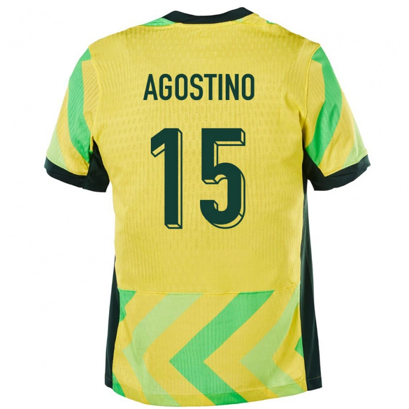 Danxen Børn Australien Nick D'agostino #15 Gylden Hjemmebane Spillertrøjer 24-26 Trøje T-Shirt