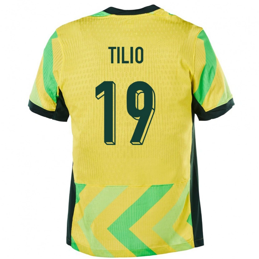 Danxen Børn Australien Marco Tilio #19 Gylden Hjemmebane Spillertrøjer 24-26 Trøje T-Shirt