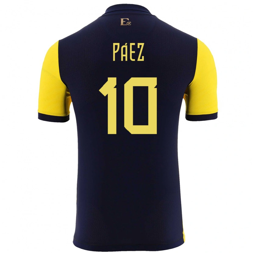 Danxen Børn Ecuador Kendry Páez #10 Gul Hjemmebane Spillertrøjer 24-26 Trøje T-Shirt