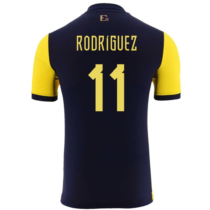 Danxen Børn Ecuador Kevin Rodríguez #11 Gul Hjemmebane Spillertrøjer 24-26 Trøje T-Shirt