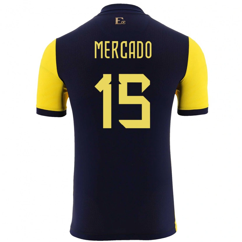 Danxen Børn Ecuador John Mercado #15 Gul Hjemmebane Spillertrøjer 24-26 Trøje T-Shirt