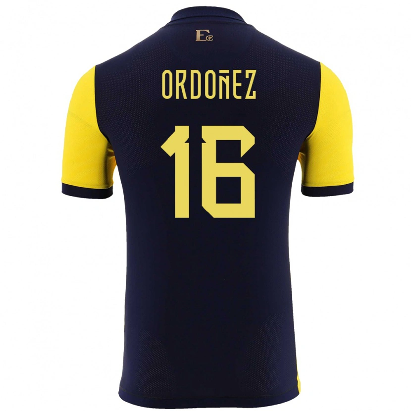 Danxen Børn Ecuador Joel Ordóñez #16 Gul Hjemmebane Spillertrøjer 24-26 Trøje T-Shirt