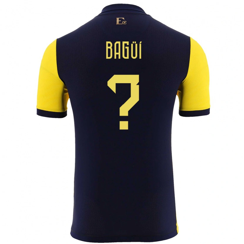 Danxen Børn Ecuador Diogo Bagüí #0 Gul Hjemmebane Spillertrøjer 24-26 Trøje T-Shirt