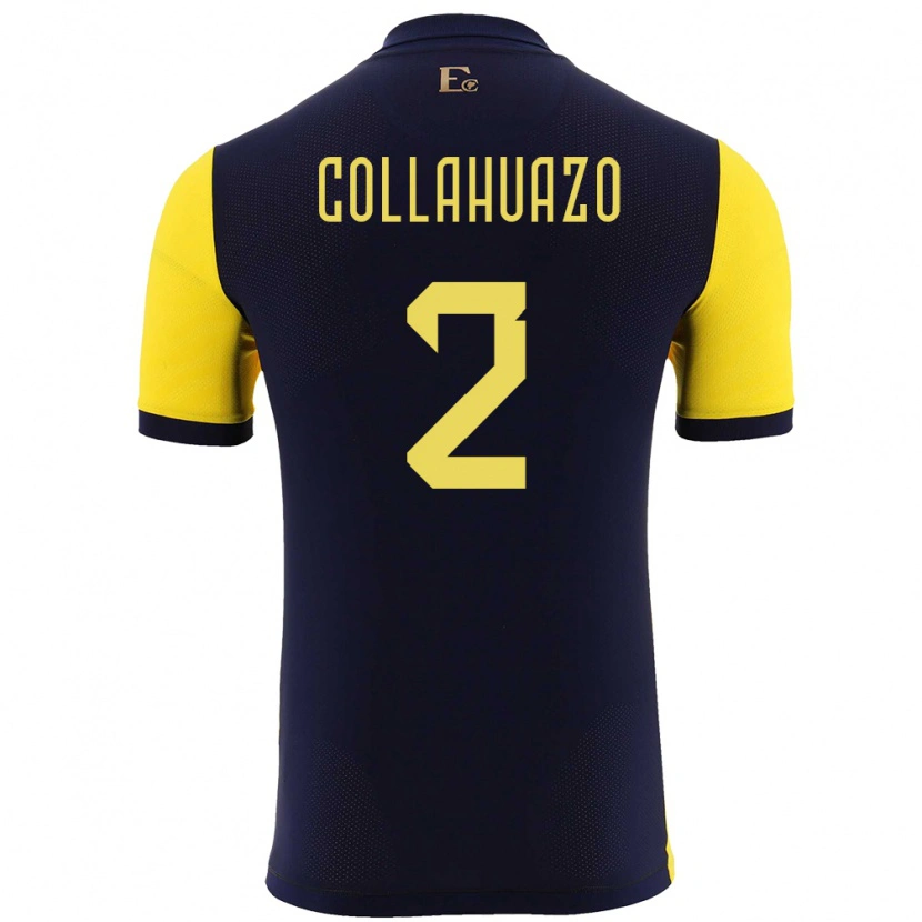 Danxen Børn Ecuador Jair Collahuazo #2 Gul Hjemmebane Spillertrøjer 24-26 Trøje T-Shirt