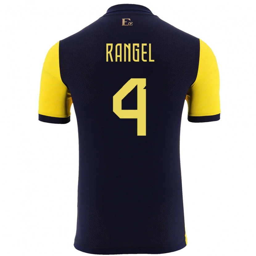 Danxen Børn Ecuador Álex Rangel #4 Gul Hjemmebane Spillertrøjer 24-26 Trøje T-Shirt