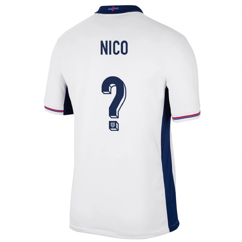 Danxen Børn England Nico O'reilly #0 Hvid Hjemmebane Spillertrøjer 24-26 Trøje T-Shirt