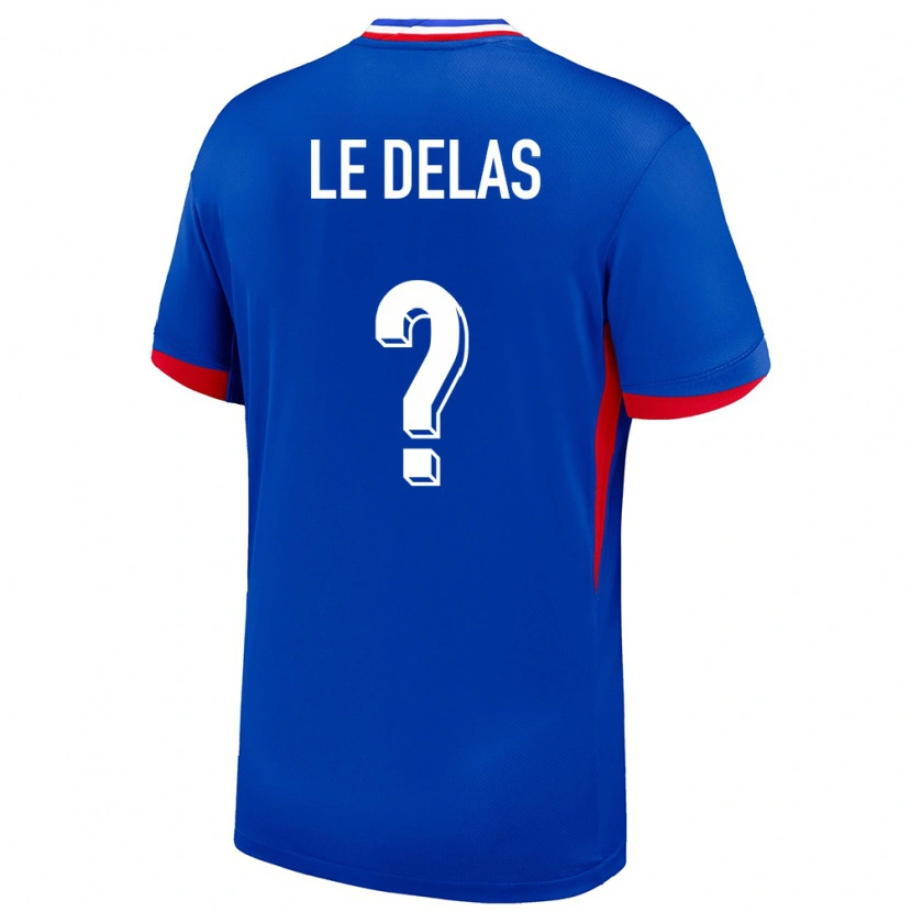 Danxen Børn Frankrig Mattéo Le Delas #0 Blå Hjemmebane Spillertrøjer 24-26 Trøje T-Shirt