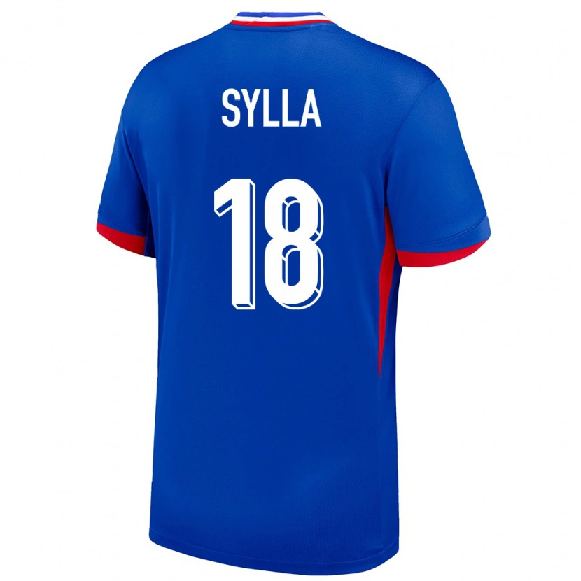 Danxen Børn Frankrig Fodé Sylla #18 Blå Hjemmebane Spillertrøjer 24-26 Trøje T-Shirt