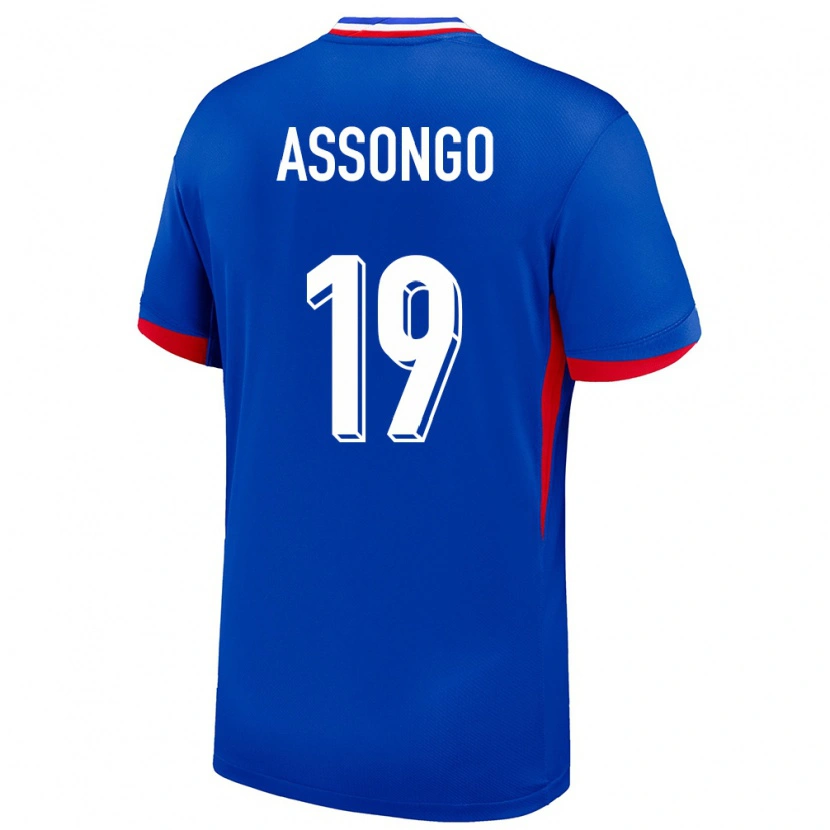 Danxen Børn Frankrig Ilan Assongo #19 Blå Hjemmebane Spillertrøjer 24-26 Trøje T-Shirt
