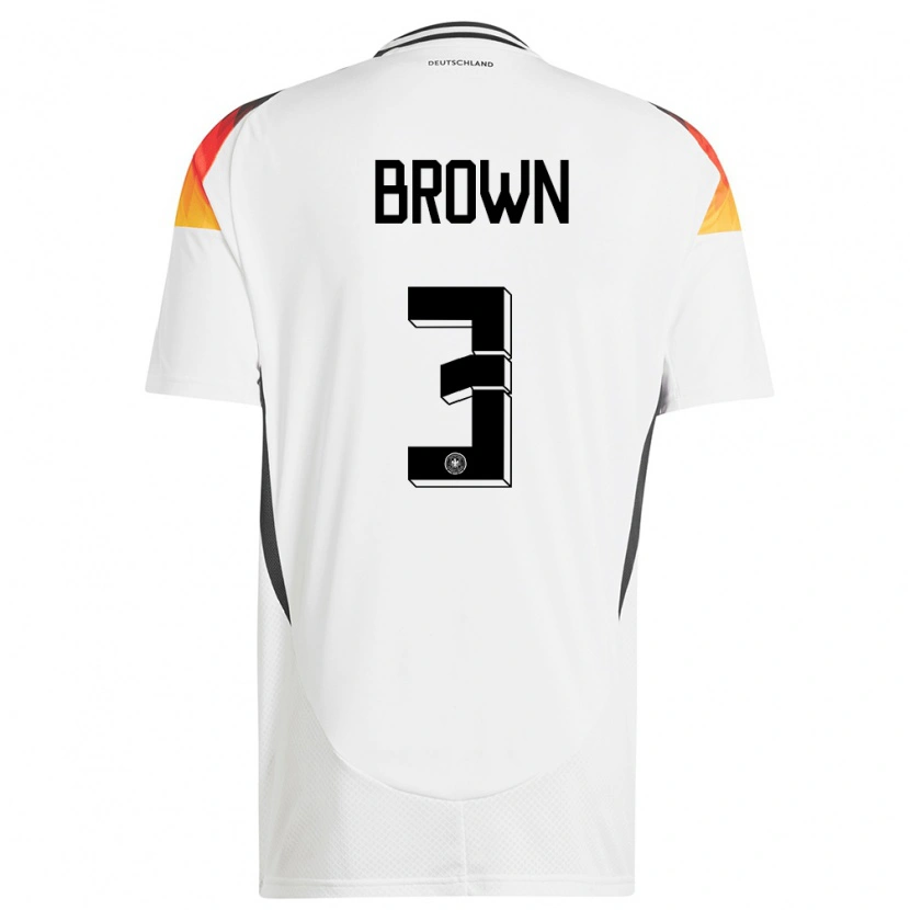 Danxen Børn Tyskland Nathaniel Brown #3 Hvid Hjemmebane Spillertrøjer 24-26 Trøje T-Shirt