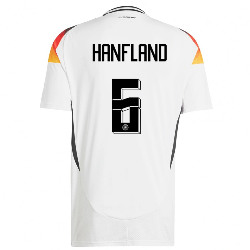 Danxen Børn Tyskland Paul Hanfland #6 Hvid Hjemmebane Spillertrøjer 24-26 Trøje T-Shirt