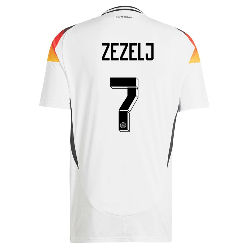 Danxen Børn Tyskland Neno Zezelj #7 Hvid Hjemmebane Spillertrøjer 24-26 Trøje T-Shirt