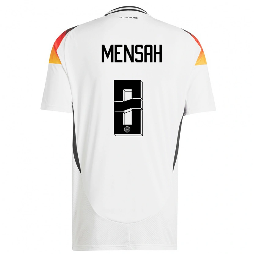 Danxen Børn Tyskland Naba Mensah #8 Hvid Hjemmebane Spillertrøjer 24-26 Trøje T-Shirt