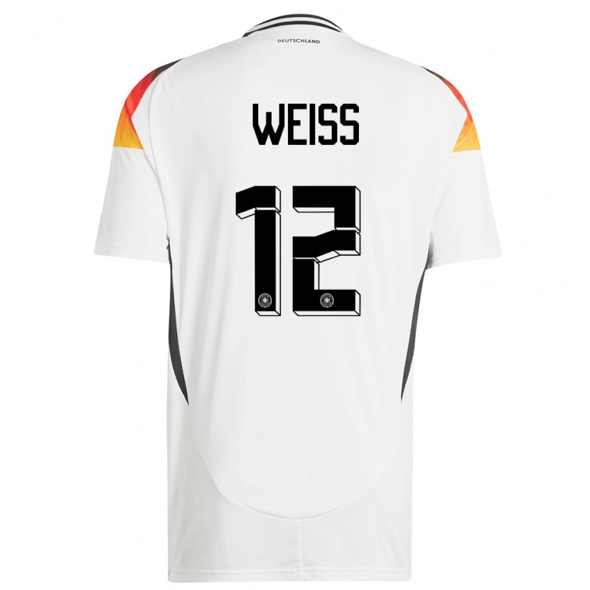 Danxen Børn Tyskland Max Weiß #12 Hvid Hjemmebane Spillertrøjer 24-26 Trøje T-Shirt