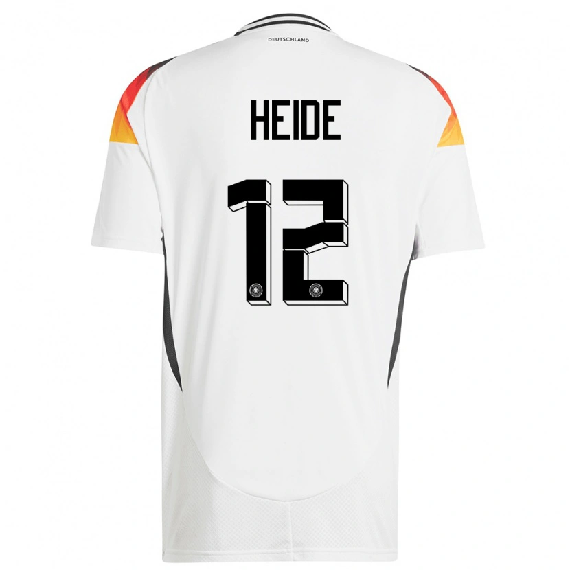 Danxen Børn Tyskland Konstantin Heide #12 Hvid Hjemmebane Spillertrøjer 24-26 Trøje T-Shirt