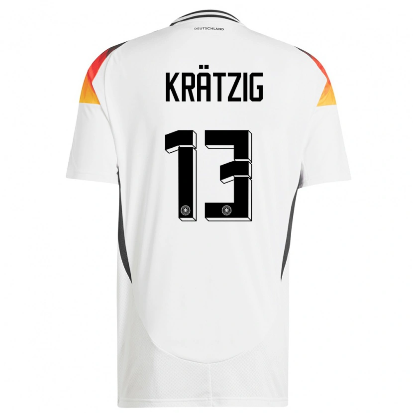 Danxen Børn Tyskland Frans Krätzig #13 Hvid Hjemmebane Spillertrøjer 24-26 Trøje T-Shirt