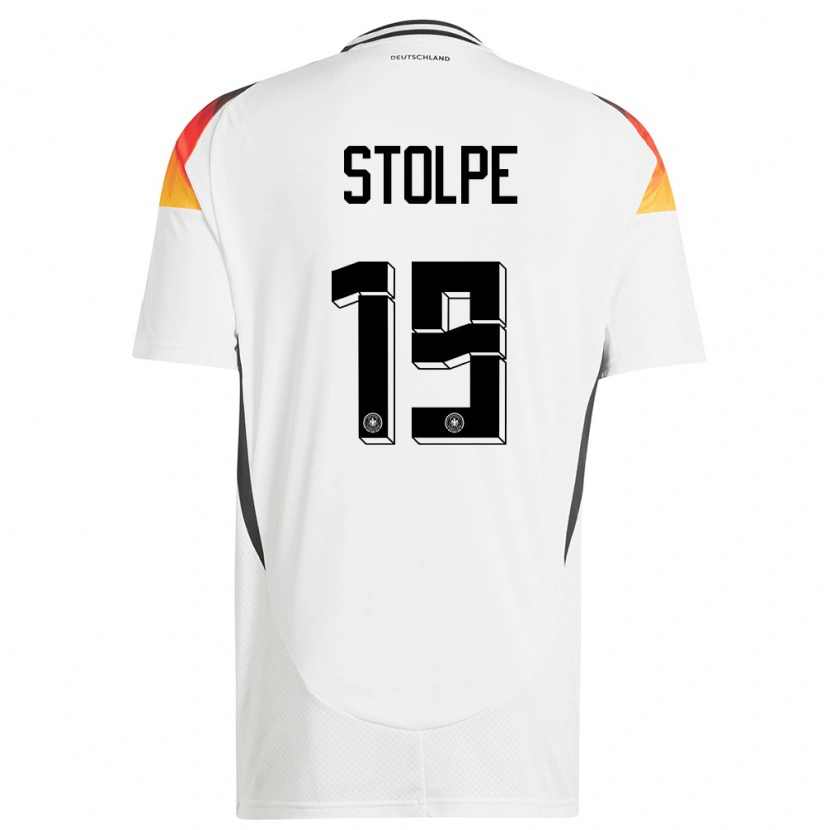 Danxen Børn Tyskland Robin Stolpe #19 Hvid Hjemmebane Spillertrøjer 24-26 Trøje T-Shirt