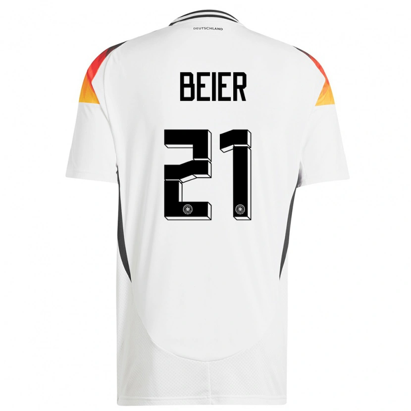 Danxen Børn Tyskland Maximilian Beier #21 Hvid Hjemmebane Spillertrøjer 24-26 Trøje T-Shirt
