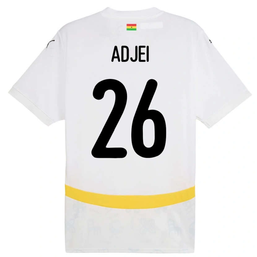 Danxen Børn Ghana Nathaniel Adjei #26 Hvid Hjemmebane Spillertrøjer 24-26 Trøje T-Shirt