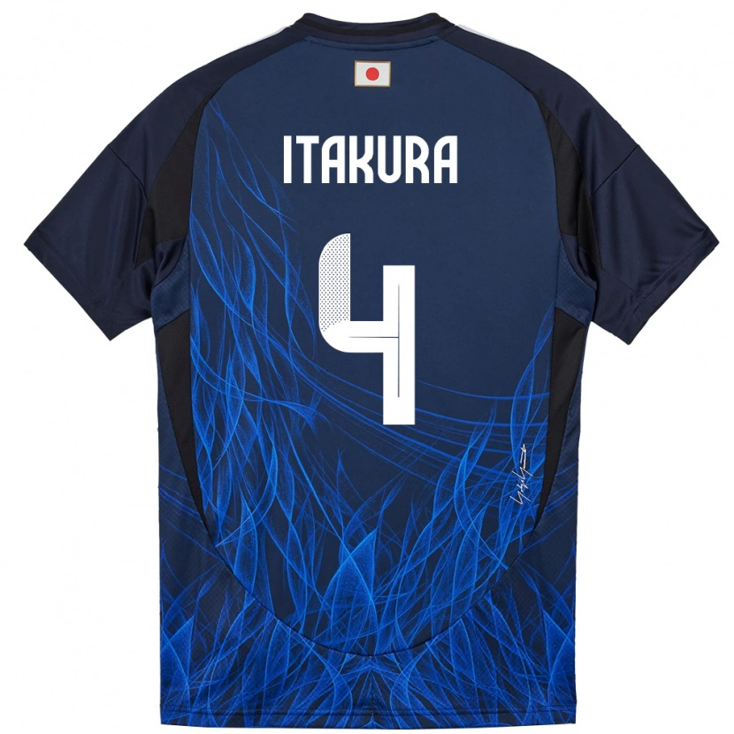 Danxen Børn Japan Ko Itakura #4 Mørkeblå Hjemmebane Spillertrøjer 24-26 Trøje T-Shirt