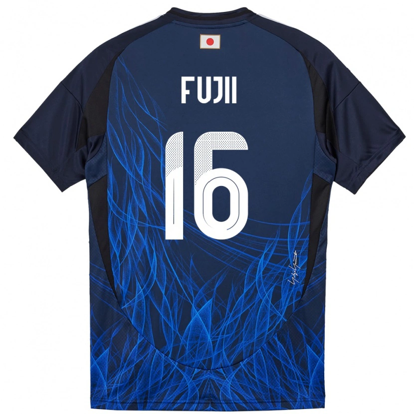 Danxen Børn Japan Shota Fujii #16 Mørkeblå Hjemmebane Spillertrøjer 24-26 Trøje T-Shirt