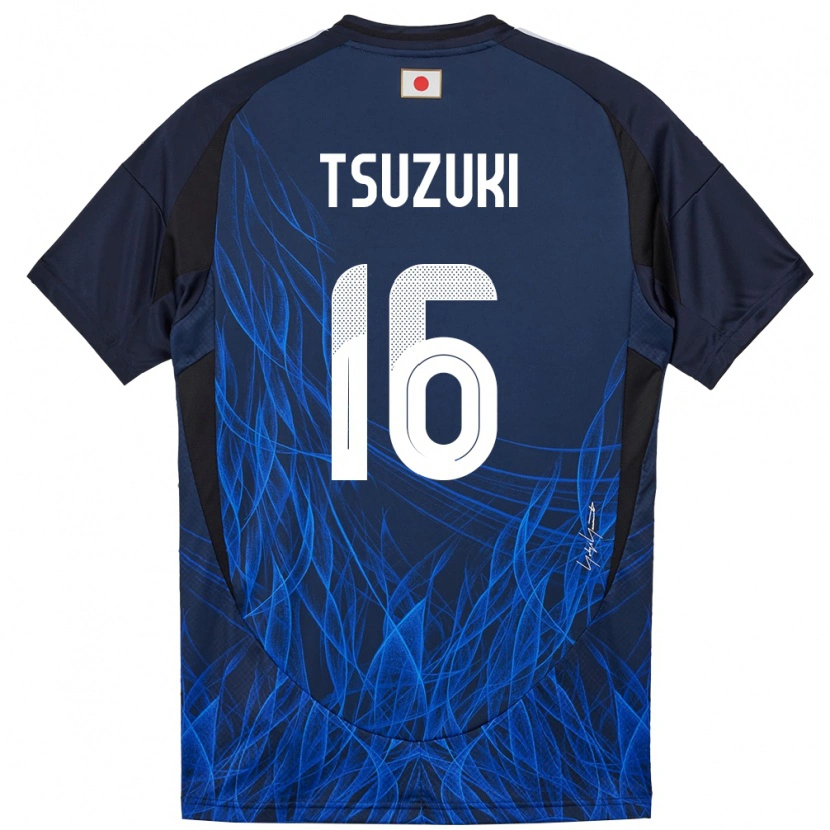 Danxen Børn Japan Shunta Tsuzuki #16 Mørkeblå Hjemmebane Spillertrøjer 24-26 Trøje T-Shirt