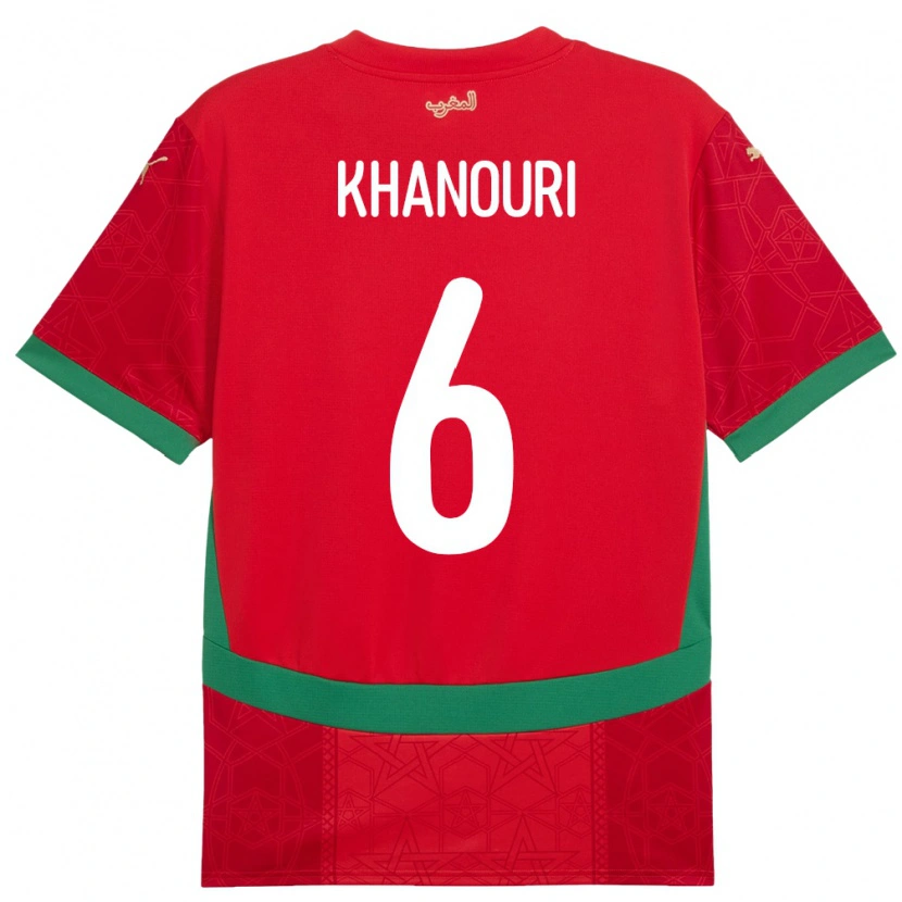 Danxen Børn Marokko Adam Khanouri #6 Rød Hjemmebane Spillertrøjer 24-26 Trøje T-Shirt