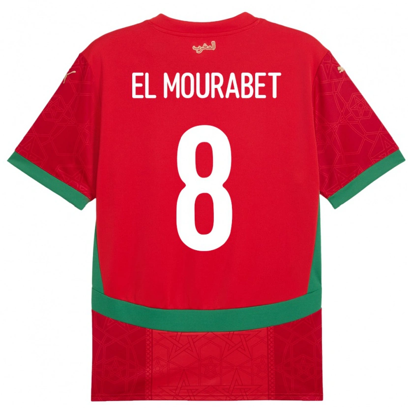 Danxen Børn Marokko Samir El Mourabet #8 Rød Hjemmebane Spillertrøjer 24-26 Trøje T-Shirt