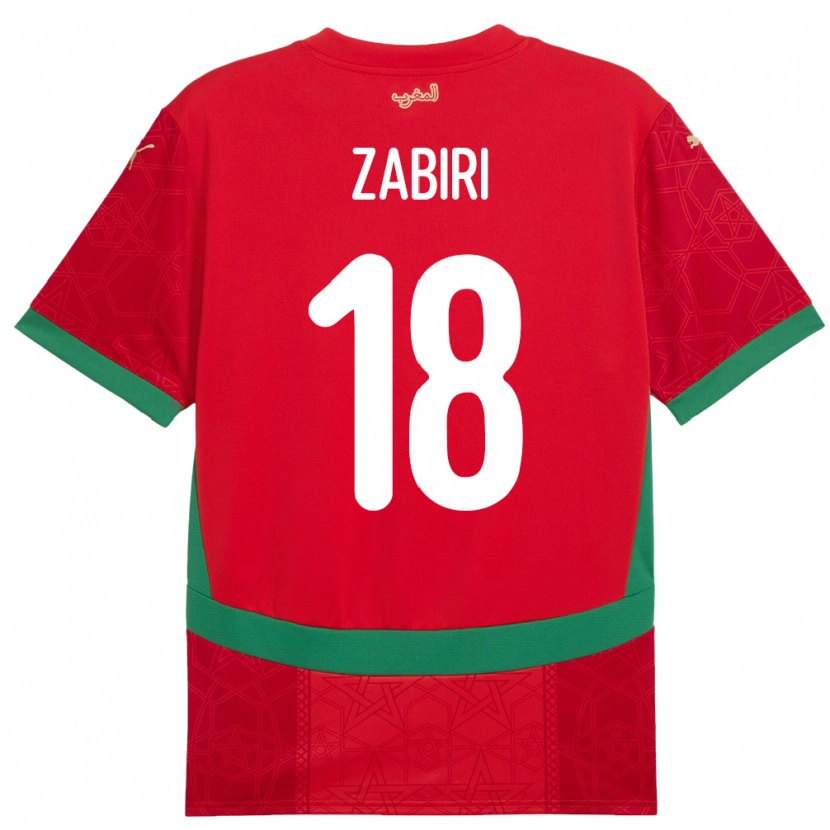 Danxen Børn Marokko Yassir Zabiri #18 Rød Hjemmebane Spillertrøjer 24-26 Trøje T-Shirt
