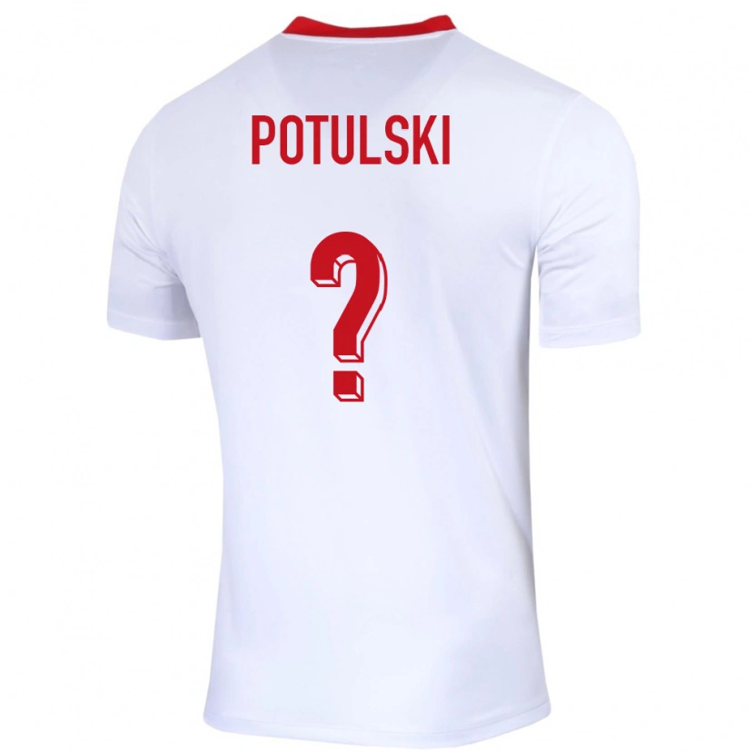 Danxen Børn Polen Kacper Potulski #0 Hvid Hjemmebane Spillertrøjer 24-26 Trøje T-Shirt
