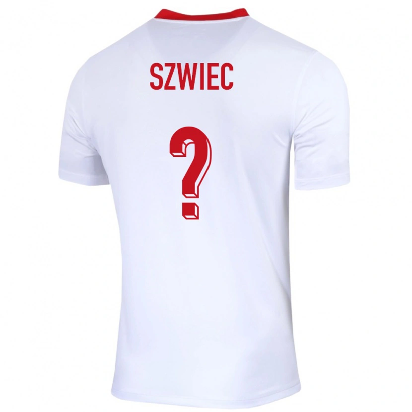Danxen Børn Polen Dawid Szwiec #0 Hvid Hjemmebane Spillertrøjer 24-26 Trøje T-Shirt