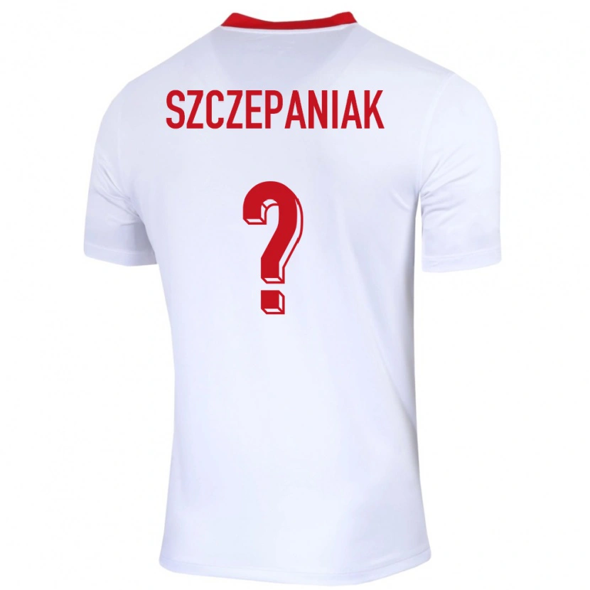 Danxen Børn Polen Mateusz Szczepaniak #0 Hvid Hjemmebane Spillertrøjer 24-26 Trøje T-Shirt