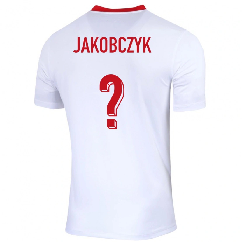 Danxen Børn Polen Kamil Jakobczyk #0 Hvid Hjemmebane Spillertrøjer 24-26 Trøje T-Shirt