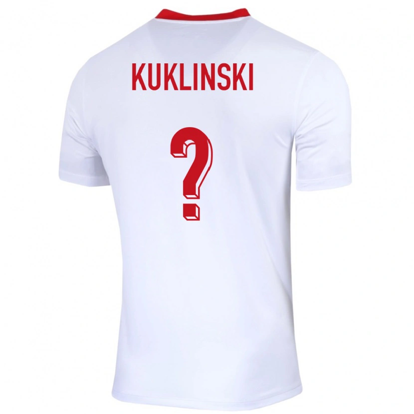 Danxen Børn Polen Oliwier Kuklinski #0 Hvid Hjemmebane Spillertrøjer 24-26 Trøje T-Shirt
