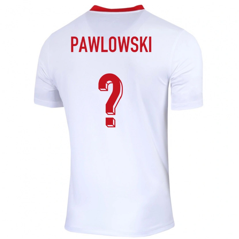 Danxen Børn Polen Michal Pawlowski #0 Hvid Hjemmebane Spillertrøjer 24-26 Trøje T-Shirt