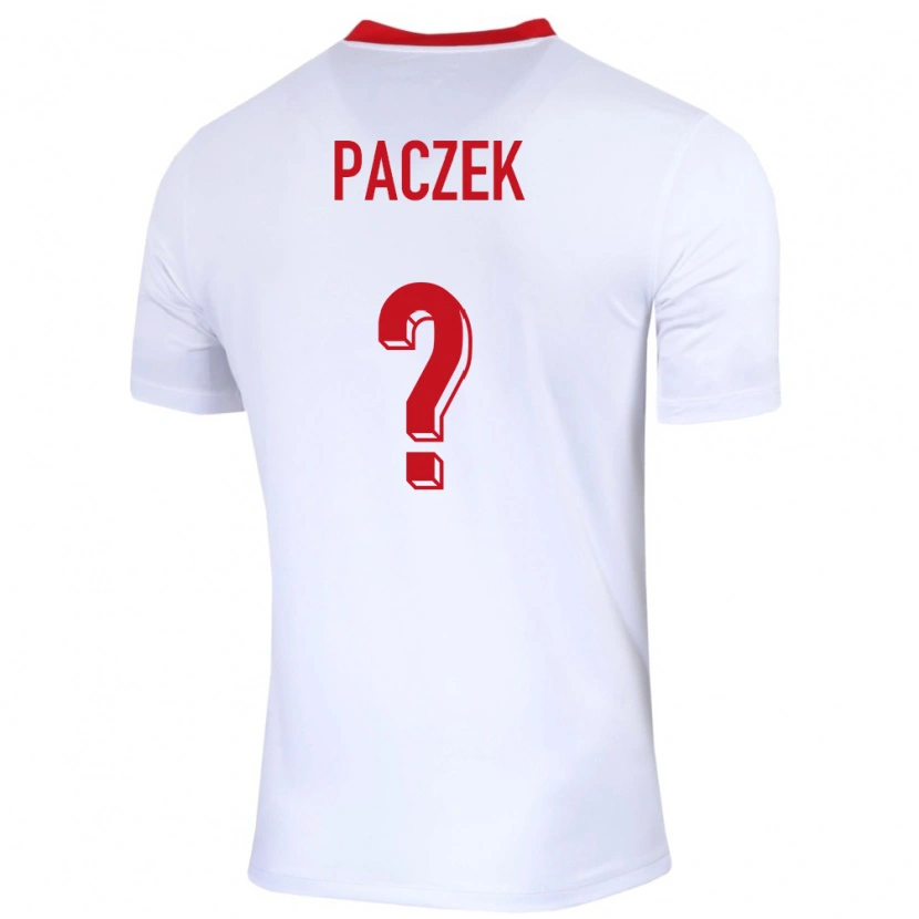 Danxen Børn Polen Szymon Paczek #0 Hvid Hjemmebane Spillertrøjer 24-26 Trøje T-Shirt