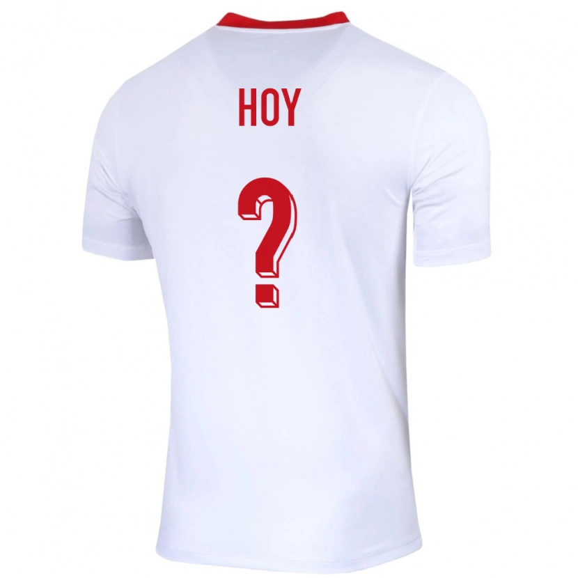Danxen Børn Polen Justin Hoy #0 Hvid Hjemmebane Spillertrøjer 24-26 Trøje T-Shirt