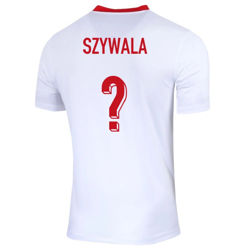 Danxen Børn Polen Bartosz Szywala #0 Hvid Hjemmebane Spillertrøjer 24-26 Trøje T-Shirt