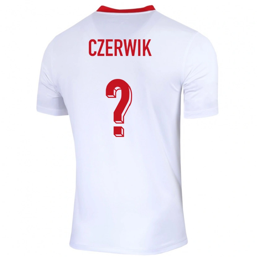 Danxen Børn Polen Jaroslaw Czerwik #0 Hvid Hjemmebane Spillertrøjer 24-26 Trøje T-Shirt